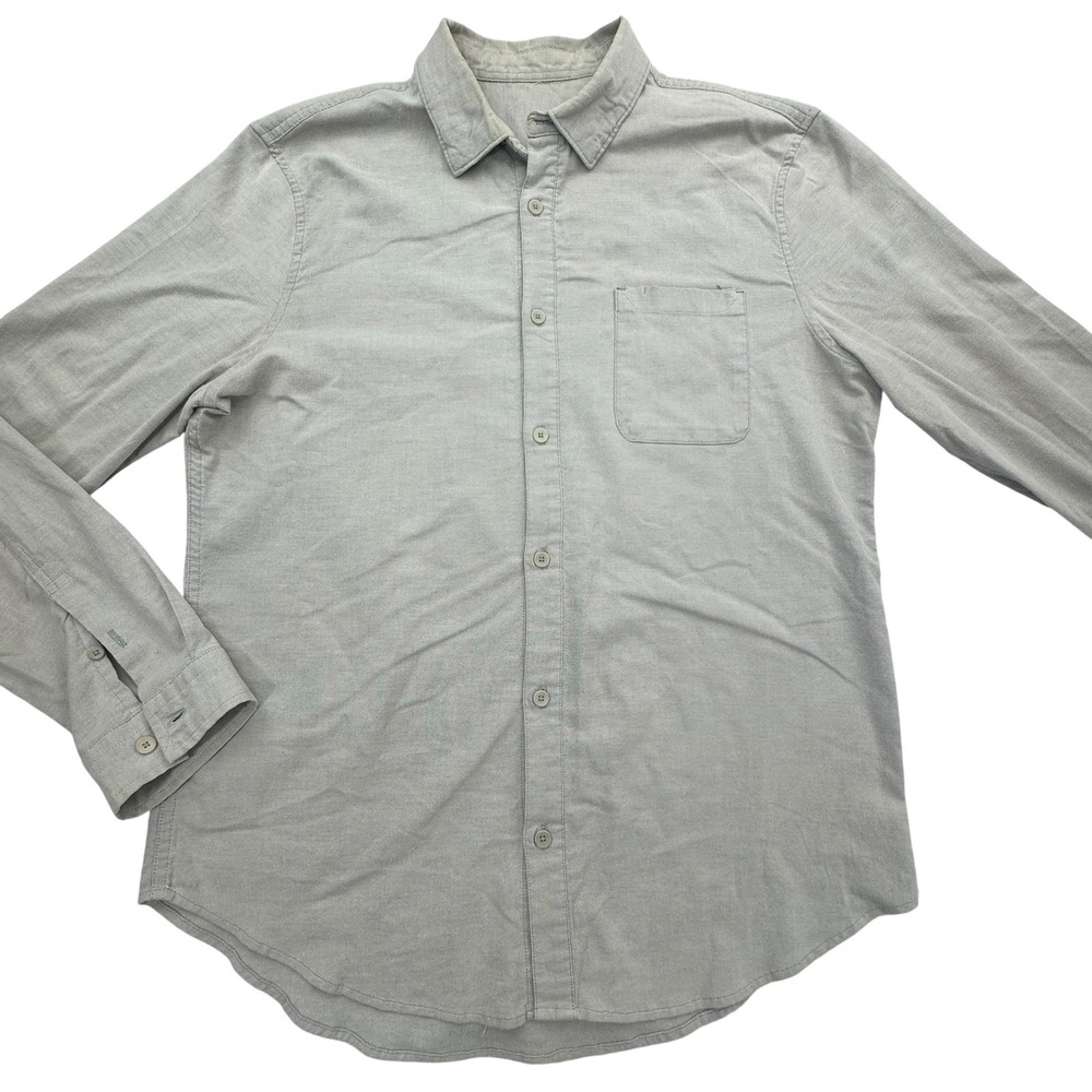 Lululemon Shirt Mens XL Gray Long Sleeve Button Down Chest Pocket